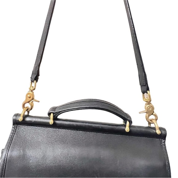 Vintage Coach Black Leather Willis Crossbody/Satchel Bag 9927 - Picture 5 of 12